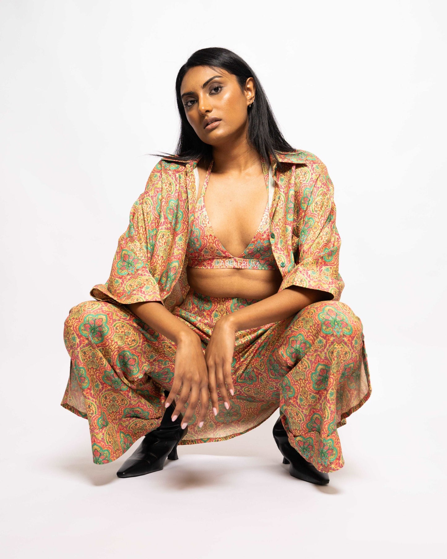 Multicolor printed coord set