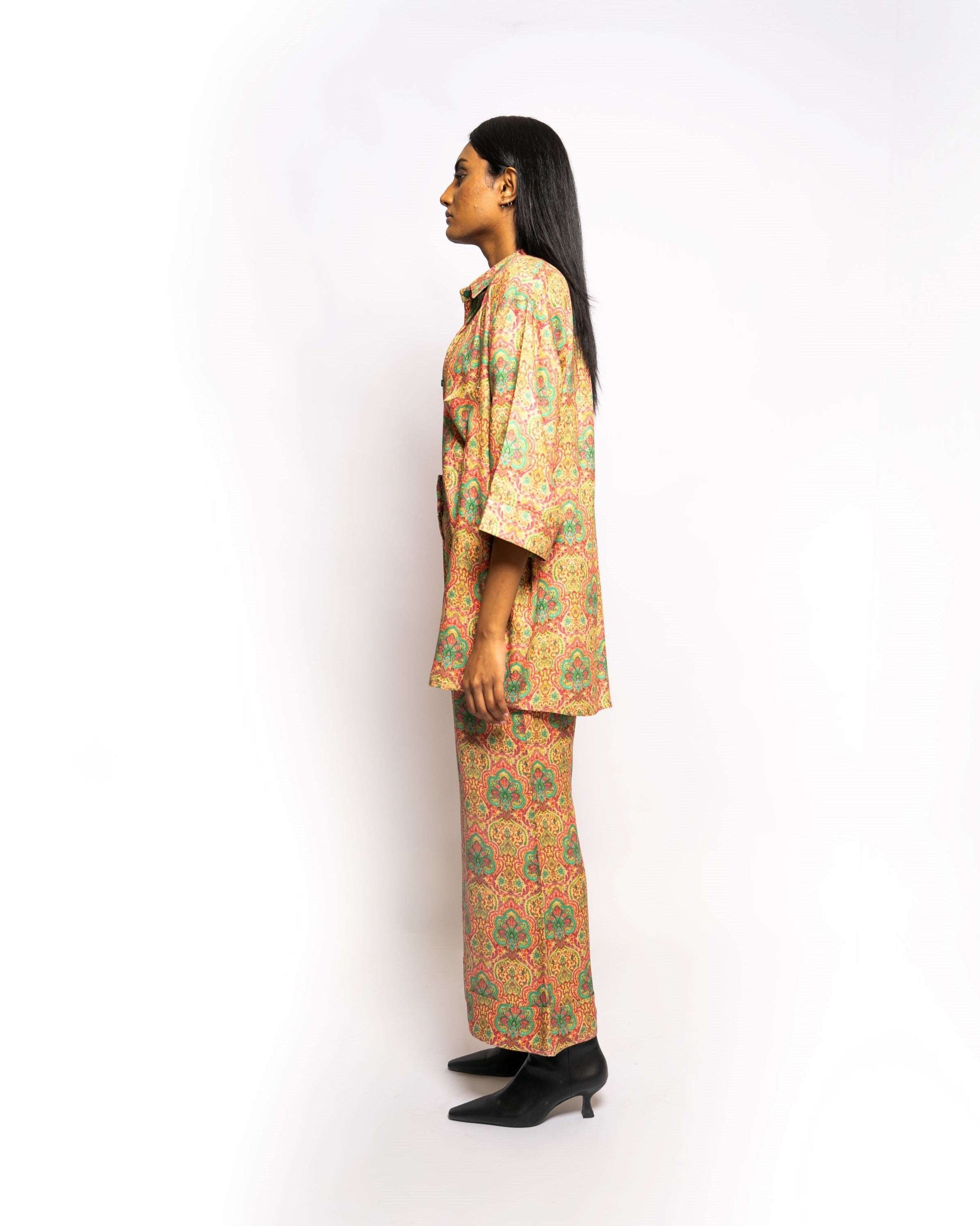 Multicolor printed coord set