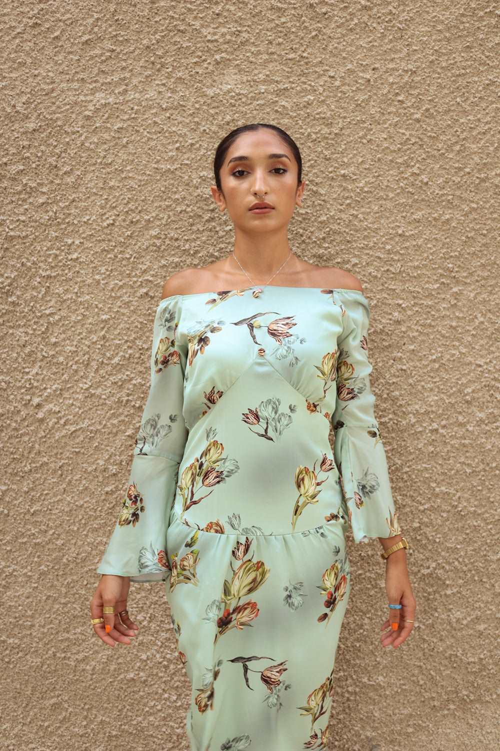 The Hemerocallis Off-Shoulder Gown