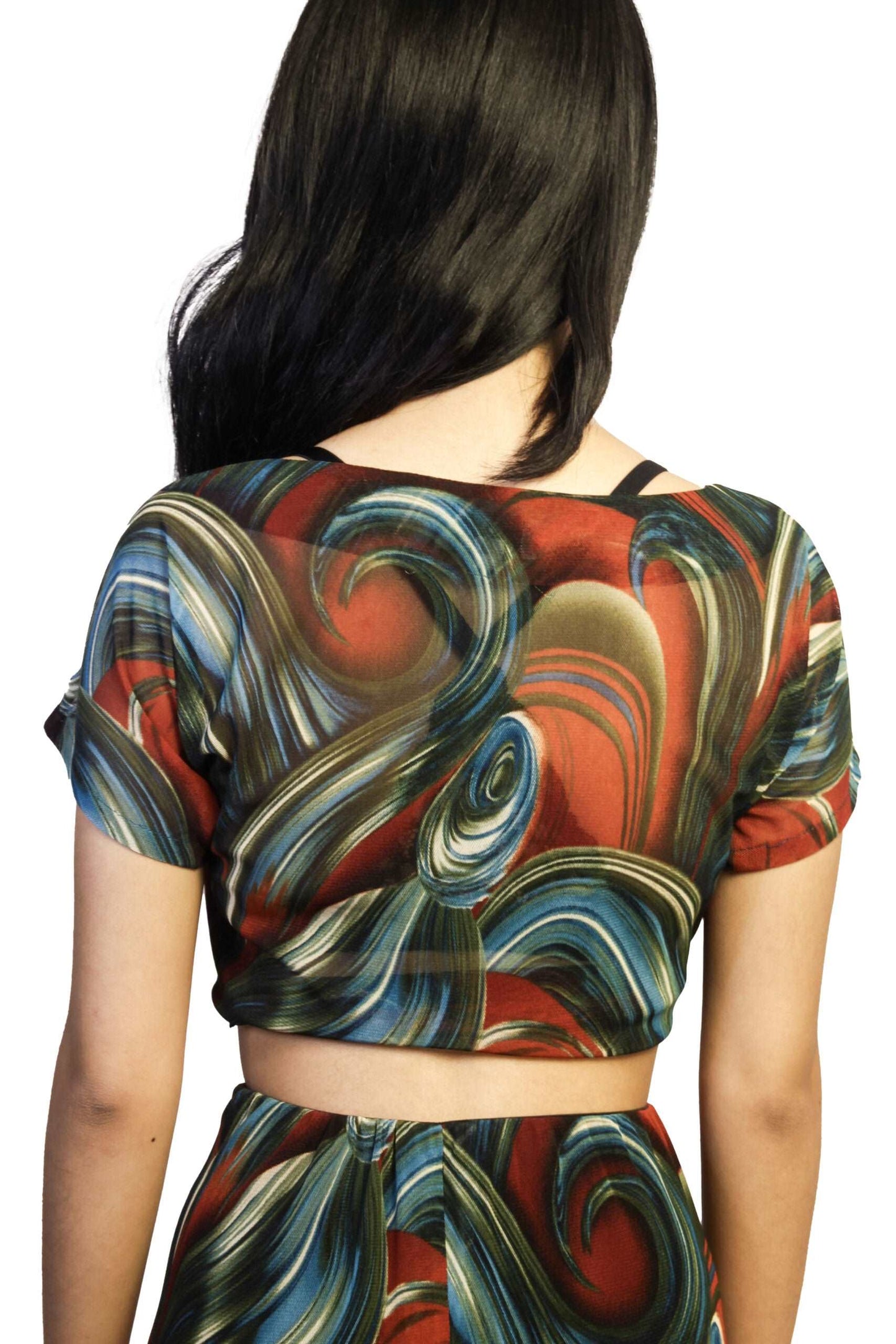 Autumn Waves Printed Crop Top